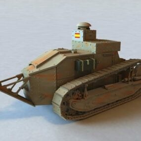 Model 3D czołgu Renault Ft
