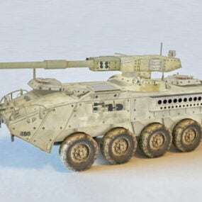 Animated Artillery Tank Destroyer 3d model