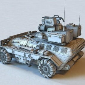 3D model kolového bojového vozidla