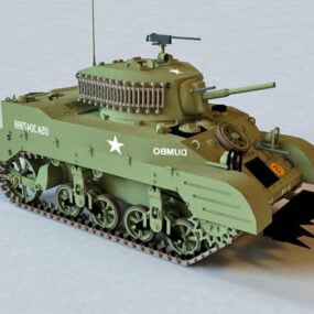 Легкий танк M5a1 3d модель