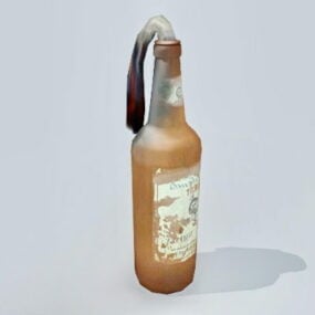 3д модель бомбы в виде бутылки с коктейлем Молотова