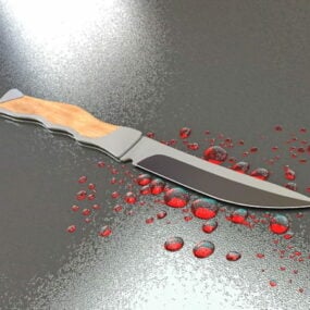 Kniv med blod 3d-modell