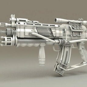 Modello 3d del fucile da cecchino fantascientifico