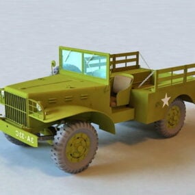 Model 3D ciężarówki wojskowej Jeepa