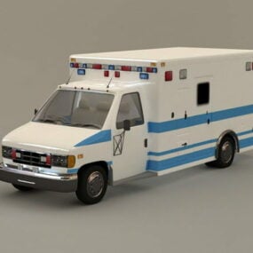 Modello 3d dell'ambulanza dell'ospedale