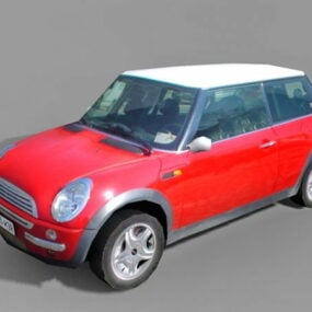 Mini Cooper rouge modèle 3D