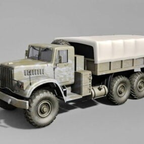 Τρισδιάστατο μοντέλο φορτηγού Kraz Στρατιωτικού Ρωσικού Στρατού