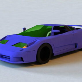 Blue Sports Car 3d model