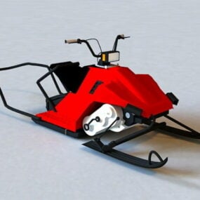 Modelo 3d de moto de nieve roja