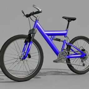 Blaues Mountainbike-3D-Modell