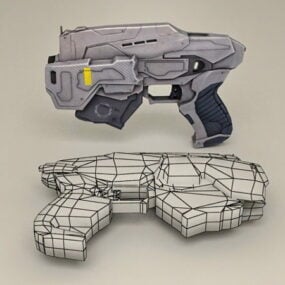 3д модель научно-фантастического пистолета
