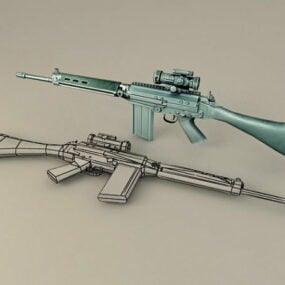 3D model bojové pušky Fn Fal