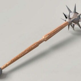 Medieval Spiked Ball Mace Weapon 3d model