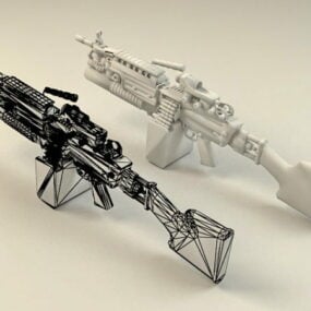 M249 분대 자동 무기 3d 모델
