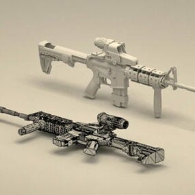 Système d'armes à carabine M4 modèle 3D