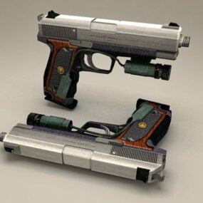Pistol With Laser Sight 3d model
