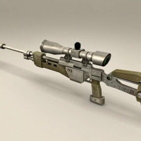 Modelo 3d de rifle de atirador