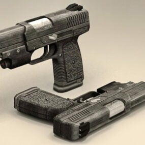 Pistola de policia militar modelo 3d