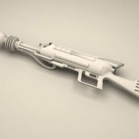3д модель научно-фантастической лазерной винтовки