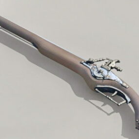 Ancien pistolet Firelock modèle 3D
