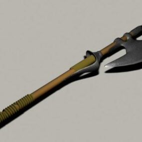 Modello 3d dell'arma medievale dell'ascia da battaglia