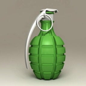 Modelo 3d de granada de mão verde