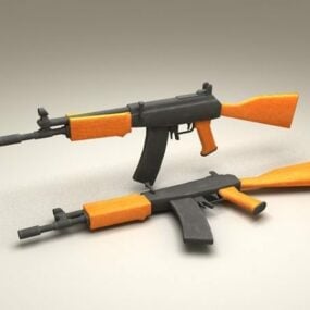 نموذج بندقية هجومية Ak-47 ثلاثية الأبعاد