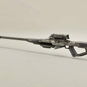 Model 3d Konsep Senapan Sniper Futuristik