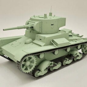 Russisk T-26 Light Infantry Tank 3d model