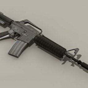 Rifle militar M16 modelo 3d