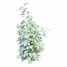 Modelo 3d de planta de paisagem de arbustos variados