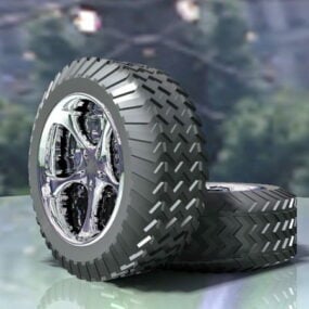 Modelo 3D de pneus e rodas de caminhão