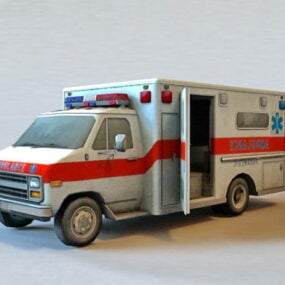 Modello 3d dell'ambulanza dell'ospedale