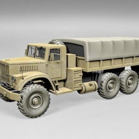 Model 3D wojskowej ciężarówki Kraz