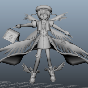 Modello 3d di Anime Angel Girl