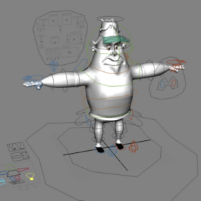 Plate-forme d'homme de dessin animé modèle 3D