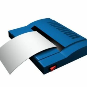 نموذج جهاز الفاكس الأزرق ثلاثي الأبعاد
