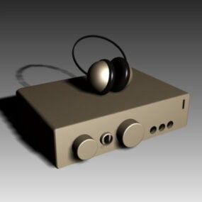Підсилювач з навушниками 3d модель
