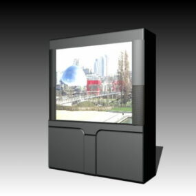 Model 3D telewizora Crt z projekcją tylną