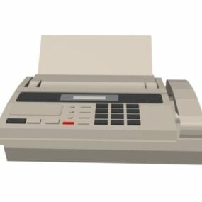 3D-Modell eines Vintage-Faxgeräts