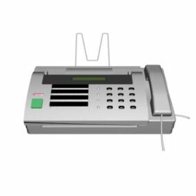 Modelo 3d de máquina de fax branco