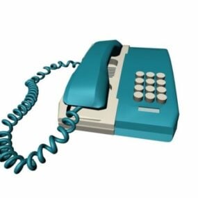 Blue And White Telephone 3d model