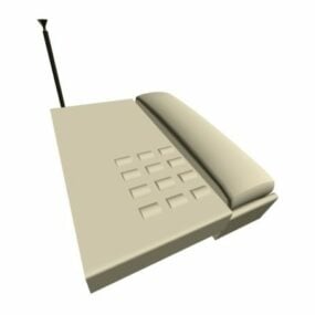 白いコードレス電話3Dモデル