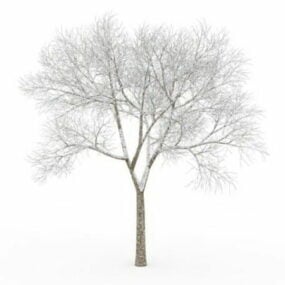 Bare träd i snö 3d-modell