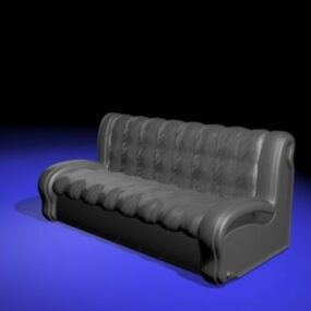 Armless Leather Sofa 3d model