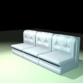 Armless Settee Sofa 3d model