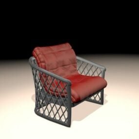 Antique Upholstered Metal Chair 3d model