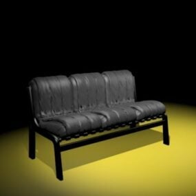 3д модель безрукого мягкого дивана
