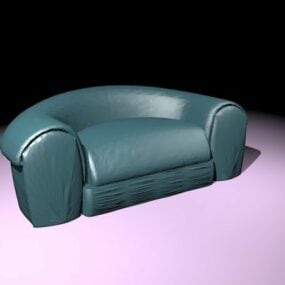 Modelo 3d de cadeira de sofá de baixo perfil