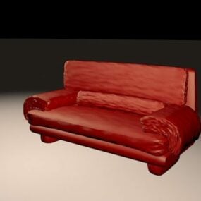 3д модель красного дивана и дивана
